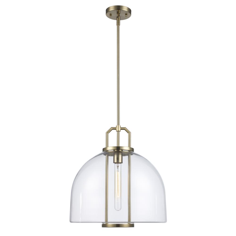 1LT PENDANT-GLASS DOME-L-AG